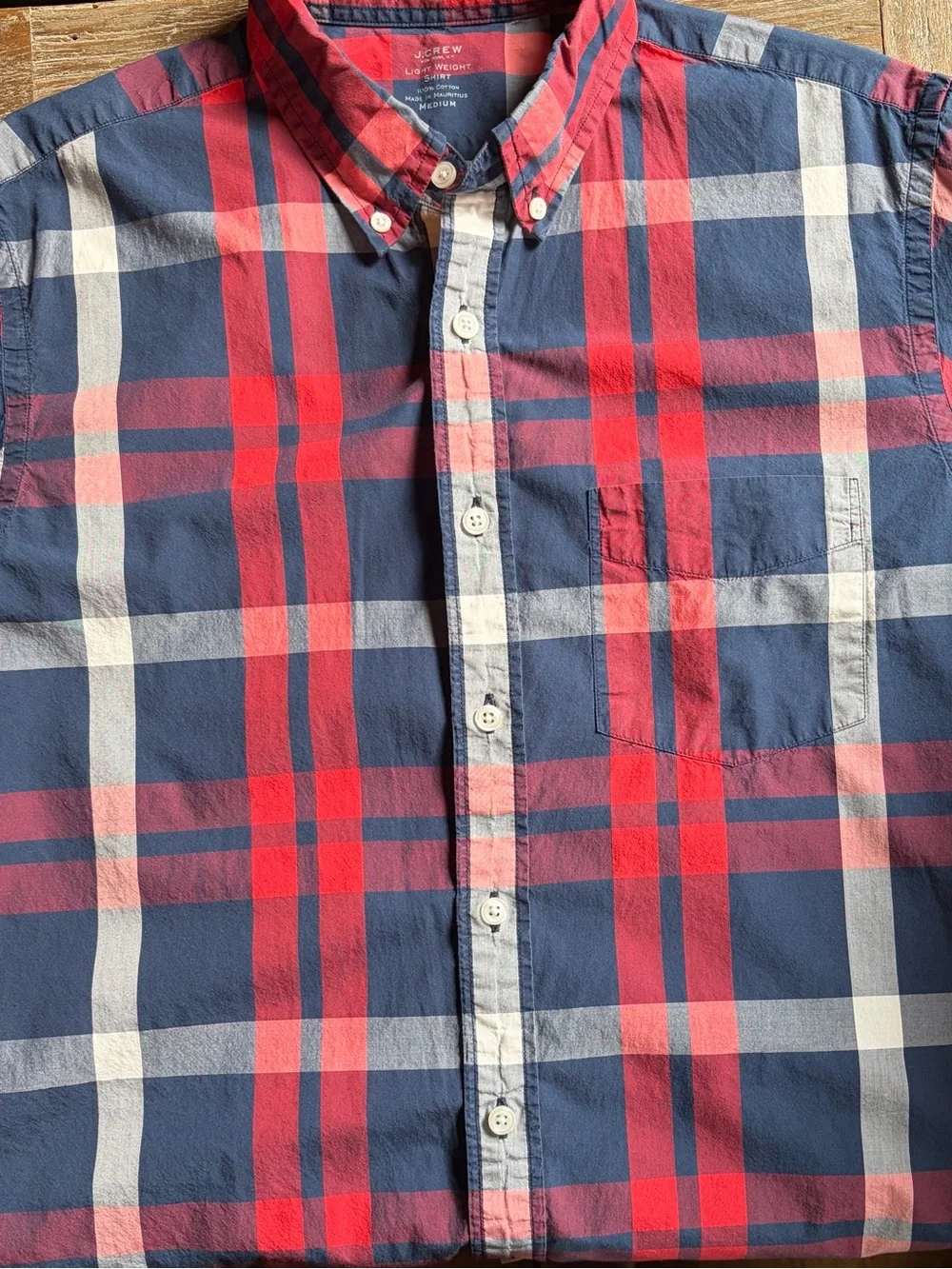J. Crew Lightweight Short Sleeve Plaid Shirt